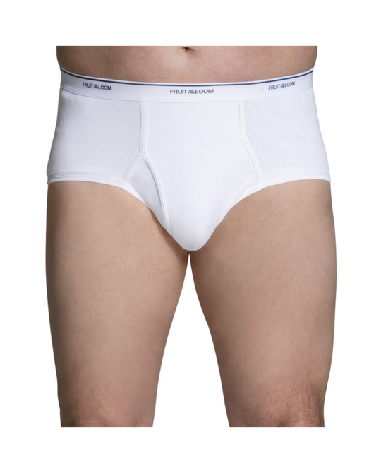 Fruit Of The Loom Mens Extended Sizes Classic White Brief - 6 Pack