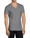 Fruit Of The Loom Mens Black/Grey Cotton V Neck T-Shirts - 5 Pack