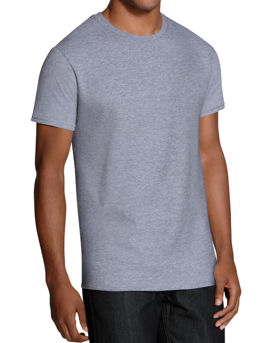Fruit Of The Loom Mens Black/Grey Crew Neck T-Shirts - 5 Pack