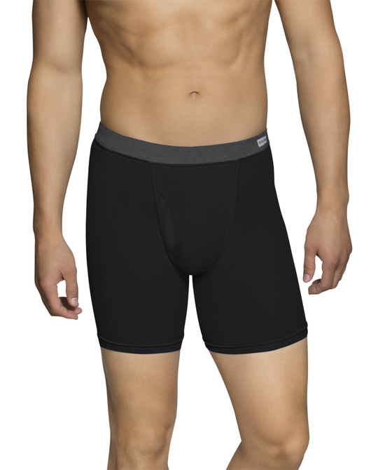 Fruit Of The Loom Mens Coolzone Covered Waistband Extended Sizes Boxer Briefs 4 Pack