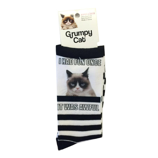 K. Bell Women`s Crew Socks Grumpy Cat