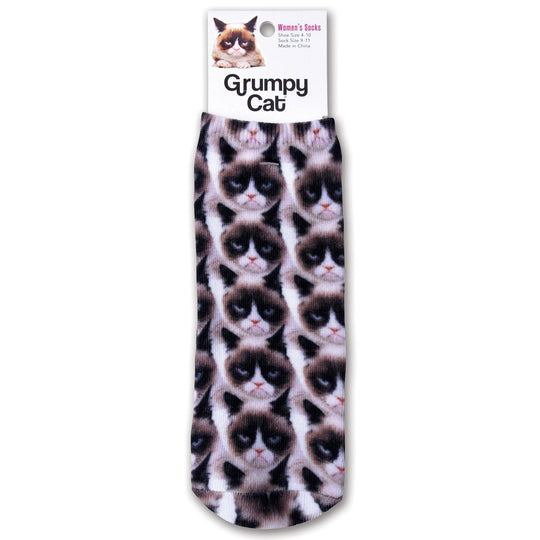 K. Bell Women`s Grumpy Cat No Show Socks
