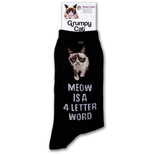 K. Bell Women`s Grumpy Cat Crew Socks