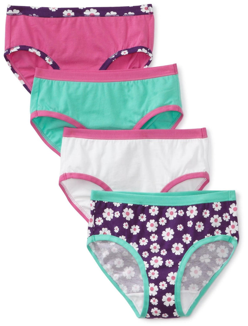 Hanes Classics Girls Cotton Stretch Brief 4 Pack