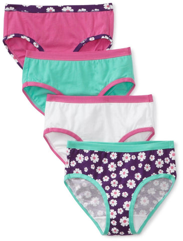 Hanes Classics Girls Cotton Stretch Brief 4 Pack