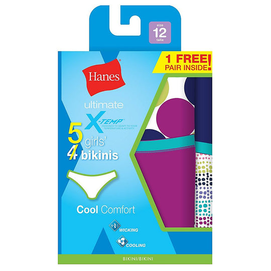 Hanes Girls Ultimate X-Temp 5-Pack Bikinis