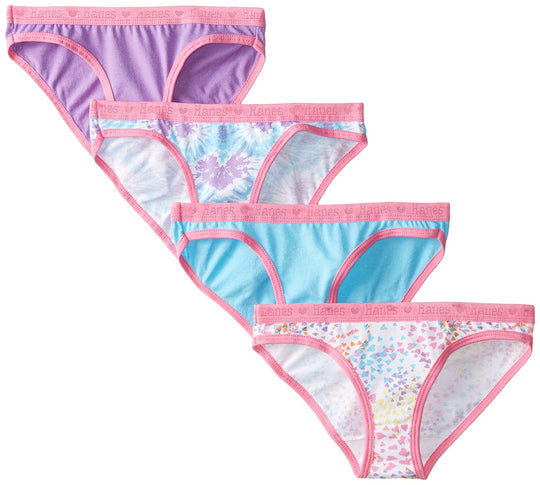 Hanes Girls Comfort Blend X-Temp 4-Pack Bikinis