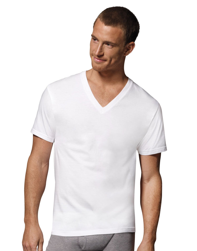 Hanes Men's TAGLESS V-Neck Undershirt 6-Pack