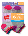 Hanes Girls` Fashion ComfortBlend No Show Socks 6-Pack