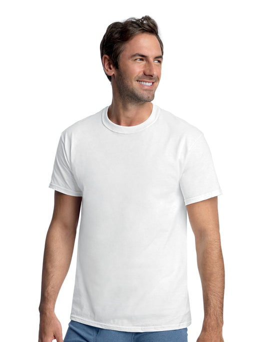 Hanes Classics Men's Tall Man Traditional ComfortSoft TAGLESS Crewneck Undershirt 4-Pack