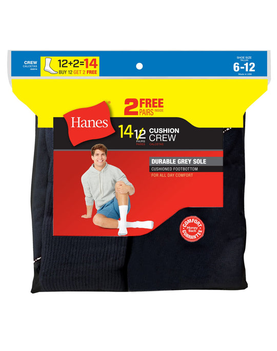Hanes Men`s 13-Pack Cushion Crew Socks