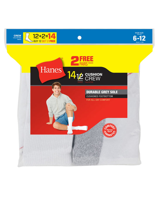 Hanes Men`s 13-Pack Cushion Crew Socks