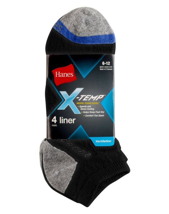 Hanes Men`s X-Temp™ Ventilation Liner Socks 4-Pack