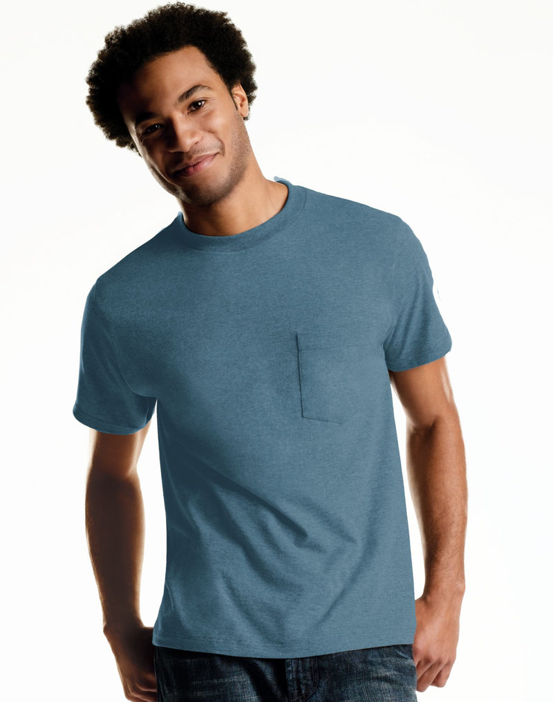 Hanes Men`s TAGLESS® ComfortSoft® Dyed Crewneck Pocket T-Shirt