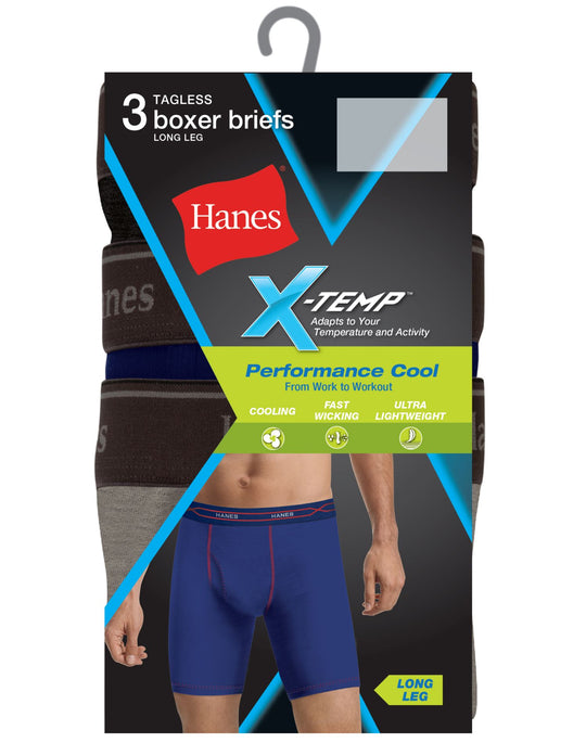 Hanes X-Temp® Men`s Performance Cool Long Leg Boxer Briefs
