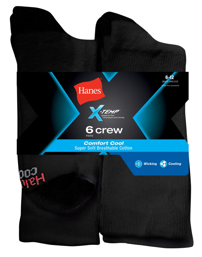 Hanes X-Temp® Comfort Cool® Men`s Crew Socks