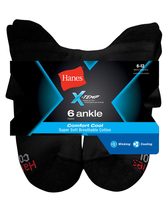 Hanes X-Temp® Comfort Cool® Men`s Ankle Socks