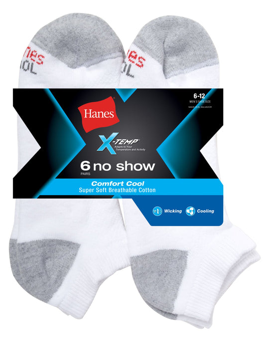 Hanes X-Temp® Comfort Cool® Men`s No Show Socks