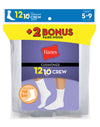 Hanes Women`s 12-Pack Cushion Crew Socks