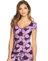 Maidenform Womens Lace Trim Cap Sleeve Tee