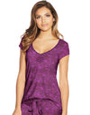 Maidenform Womens Lace Trim Cap Sleeve Tee