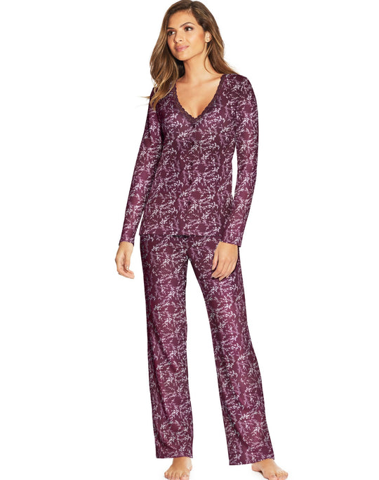 Maidenform Womens Lace Trim PJ Set