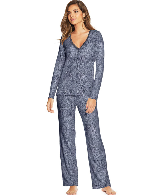 Maidenform Womens Lace Trim PJ Set