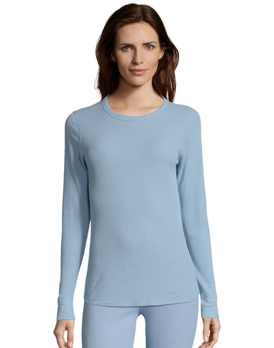 Hanes Womens Waffle Knit Thermal Crewneck