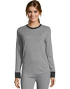Hanes Womens Solid Color Fusion Crewneck