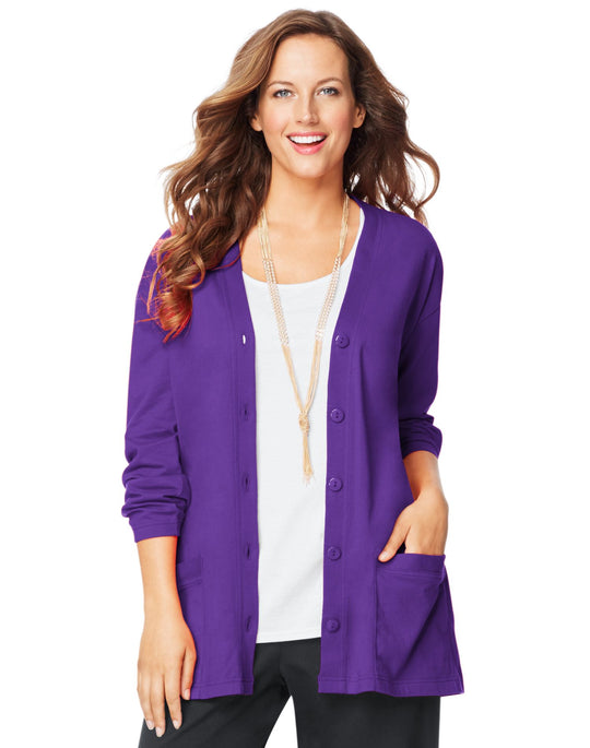 Just My Size Women`s Jersey Cardigan