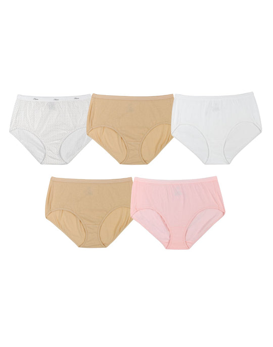 Just My Size Womens TAGLESS Cotton Brief Panties 5-Pack