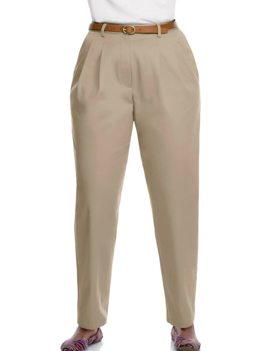 Just My Size Pleat Front Twill Pants, Petite