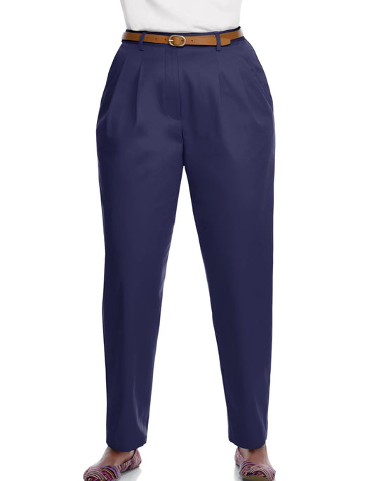 Just My Size Pleat Front Twill Pants, Petite