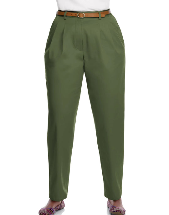 Just My Size Pleat Front Twill Pants, Petite