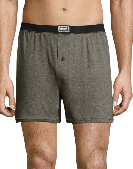 Hanes Mens 1901 Heritage Dyed Knit Boxers Assorted 4-Pack