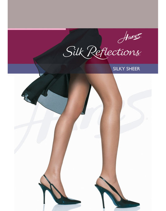Hanes Silk Reflections Non-Control Top, Reinforced Toe Pantyhose 1 Pair Pack