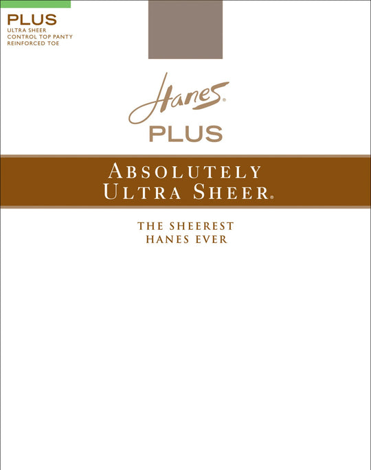 Hanes Plus Size Sheer Hosiery, Absolutely Ultra Sheer Control Top, Reinforced Toe 1-Pair Pack