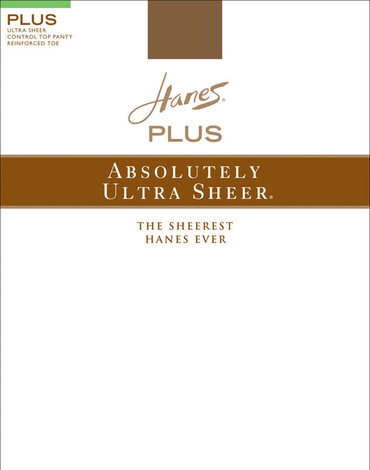 Hanes Plus Size Sheer Hosiery, Absolutely Ultra Sheer Control Top, Reinforced Toe 1-Pair Pack