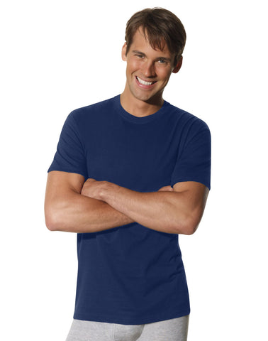 Hanes Men's ComfortSoft Dyed TAGLESS Crewneck Undershirt 2-Pack