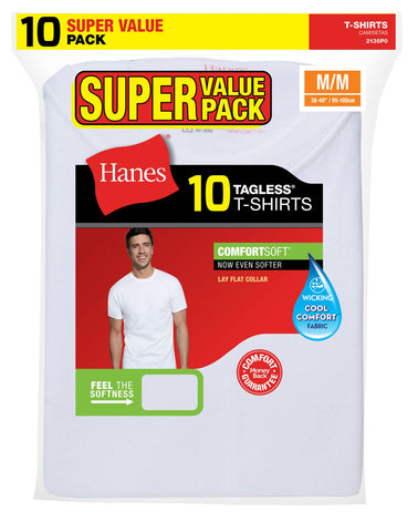 Hanes Mens Super Value 10-Pack ComfortSoft Crewneck
