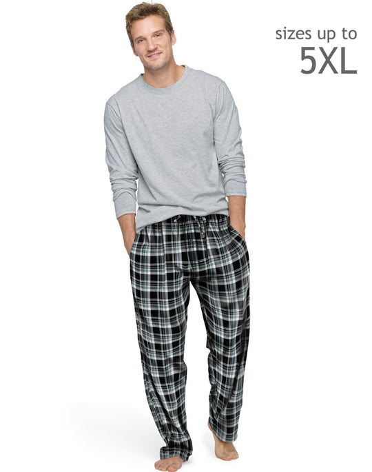 Hanes Men`s Jersey Flannel Sleep Set