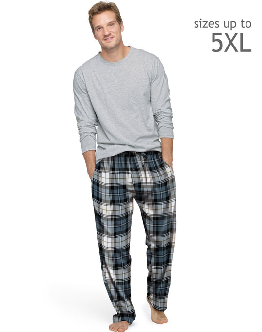Hanes Men`s Jersey Flannel Sleep Set