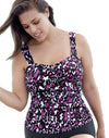 One Hanes Place Women`s Wide Strap Tankini Separates Top D Cup
