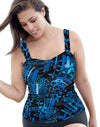 One Hanes Place Women`s Wide Strap Tankini Separates Top D Cup