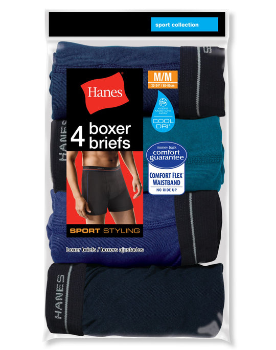 Hanes Big Men`s Sport Styling Boxer Brief 4-Pack