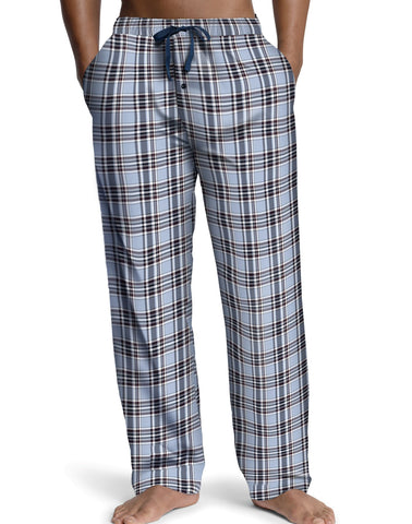 Hanes Men`s Logo Woven Plaid Pants
