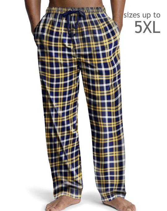 Hanes Men`s Logo Woven Plaid Pants
