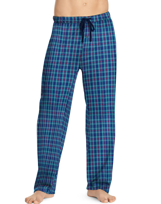 Hanes Men`s Logo Woven Plaid Pant