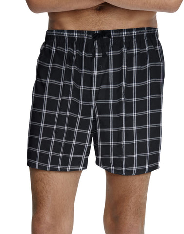 Hanes Men`s Woven Plaid 2-Pack Shorts