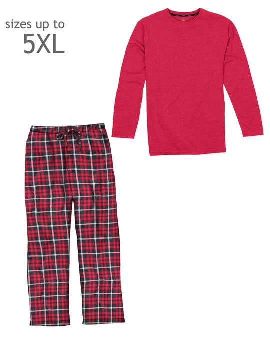 Hanes Men`s Jersey Microfleece Sleep Set